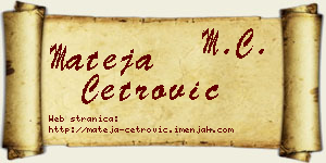 Mateja Četrović vizit kartica